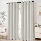 Yakamok Room Darkening Curtains 52x54 inch Length Light Beige-Living Room