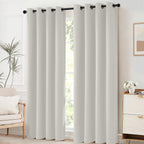 Yakamok Room Darkening Curtains 52x84 inch Length Light Beige-Living Room