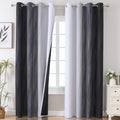 Black and Greyish White Ombre Blackout Curtains for Bedroom 108 Inches Long