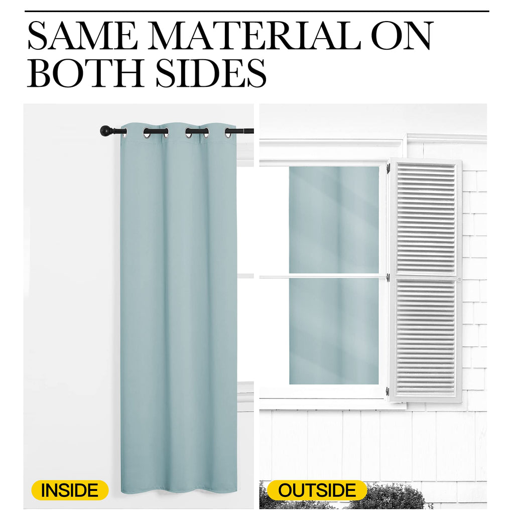 NICETOWN 2 Panels Blackout Curtains, Rod Pocket Thermal Insulated Drapess for Bedroom, Privacy Protection Easy-Care Heavy Duty Curtains for Living Room/Dining Room, W70 x L95 inches, Aqua Green