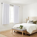 Pony Dance Room Darkening Curtains - Bedroom Window Treatment Panels Back Tab/Rod Pocket Short Blackout Curtains Light Filtering Elegant Home Decoration, 42 by 40 Inches, Pure White, 1 Pair