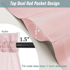 Blush Sheer Curtains for Window 72 inches Long 2 Panels Set, Soft Airy Modern Light Filtering Sheer Curtains for Living Room Bedroom, Dual Rod Pocket Solid Window Drapes, 2x42Wx72L inches