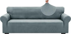 ZNSAYOTX 1 Piece Jacquard Couch Covers for 3 Cushion Couch High Stretch Sofa Cover for Pets Dogs Anti Slip Extra Large Sofa Slipcovers Furniture Protector (X-Large, New Pattern Light Grey)