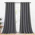 NICETOWN Grey Blackout Curtain Panels for Bedroom, Thermal Insulated Grommet Top Blackout Draperies and Drapes for Basement (2 Panels, W70 x L95-inch, Grey)