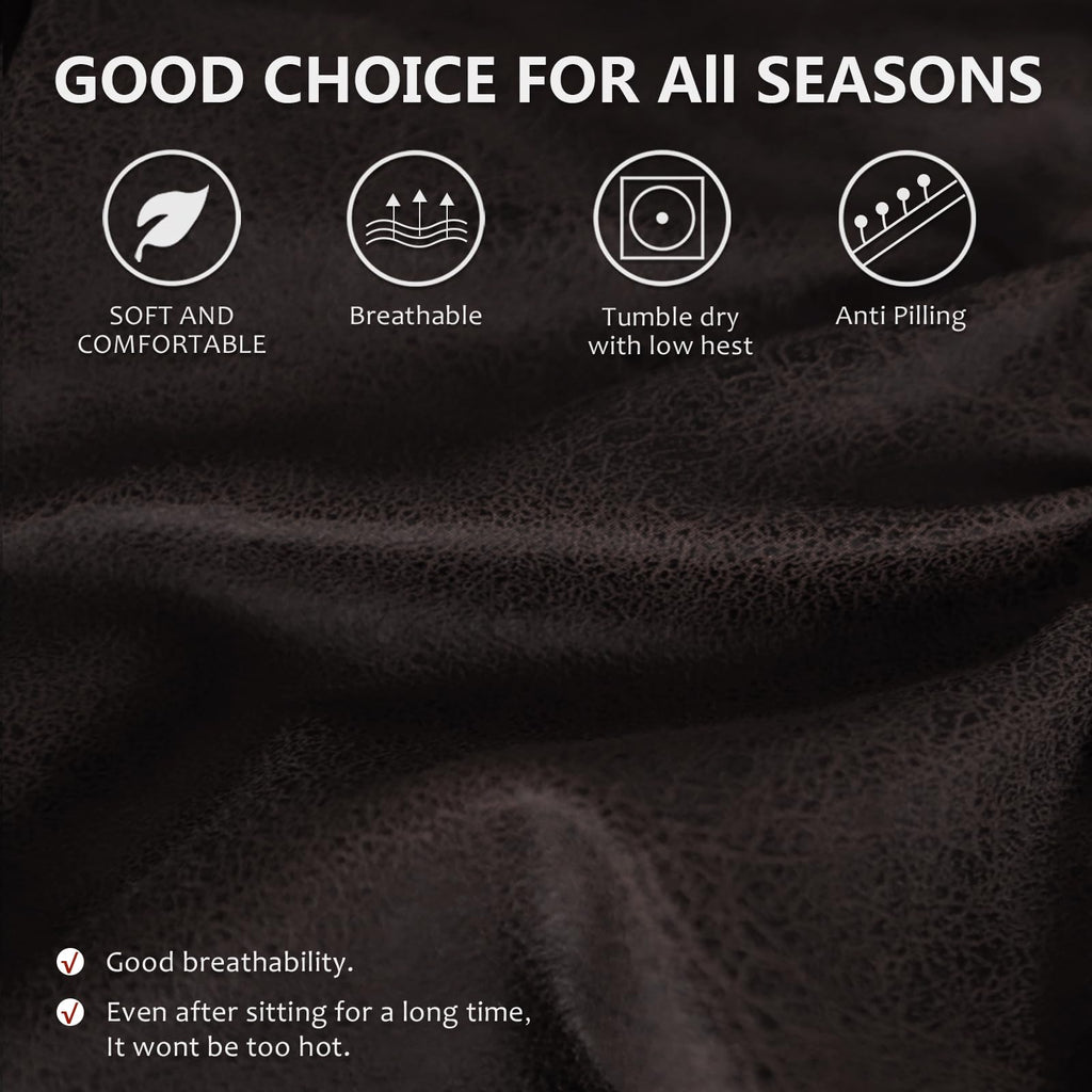 ANARACHON Leather Look Couch Cushion Covers Sofa Seat Slipcovers Sets Couches Furniture Protector for Sectional Armchair Loveseat Pets Kids Stretch Spandex Fabric (1 T-Cushion Armchair, Chocolate)