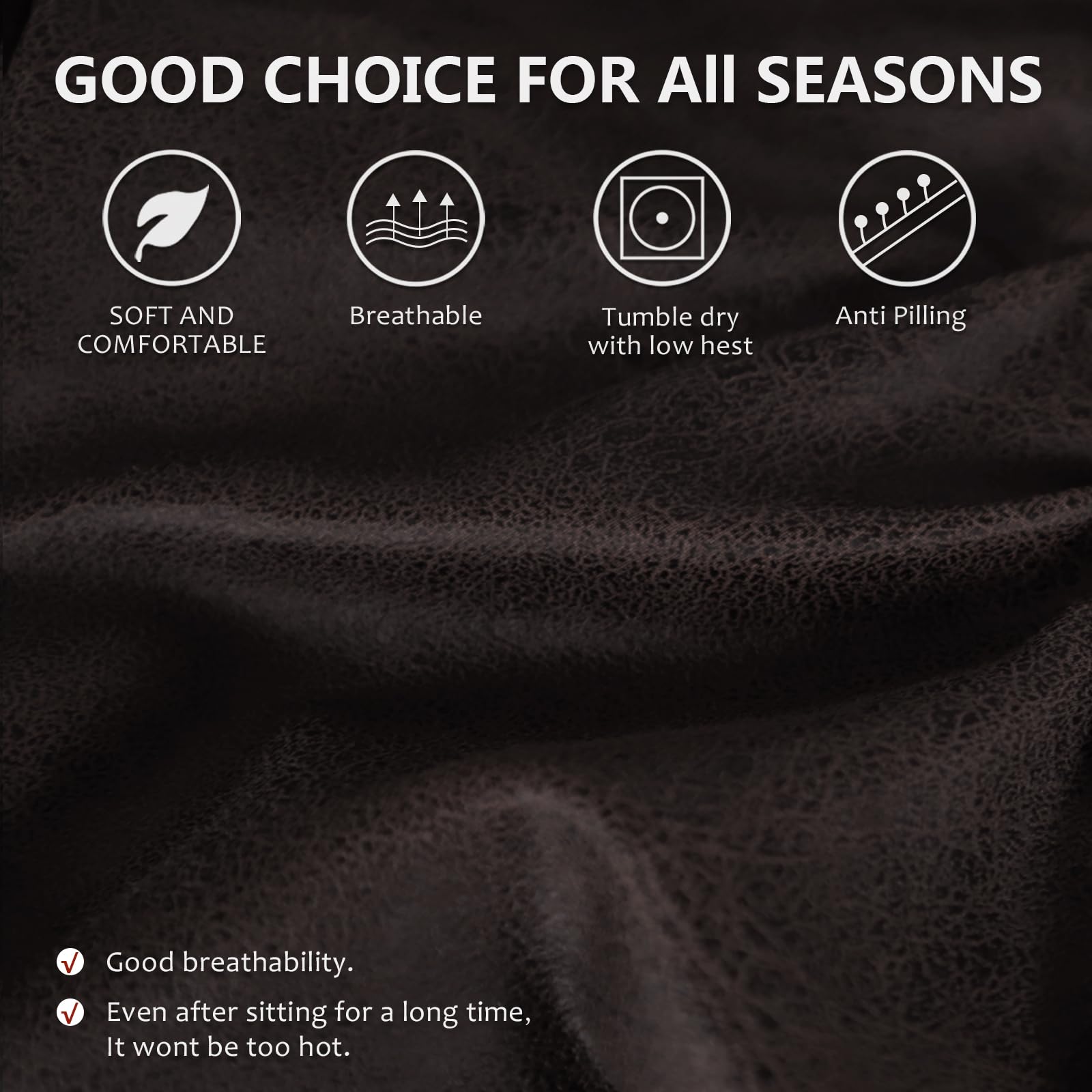ANARACHON Leather Look Couch Cushion Covers Sofa Seat Slipcovers Sets Couches Furniture Protector for Sectional Armchair Loveseat Pets Kids Stretch Spandex Fabric (1 T-Cushion Armchair, Chocolate)