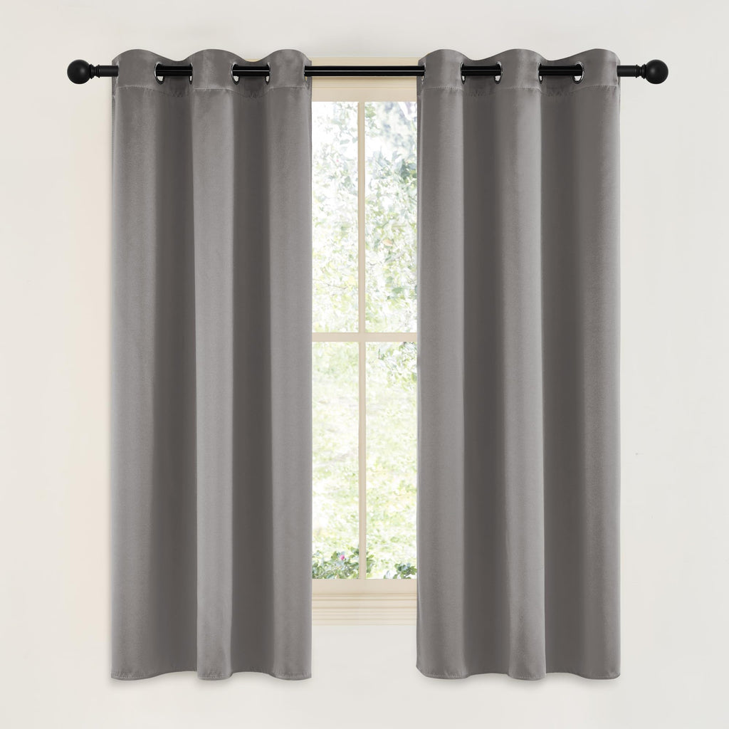 NICETOWN Grey Blackout Curtains for Bedroom 42" Wide x 63" Long 2 Panels
