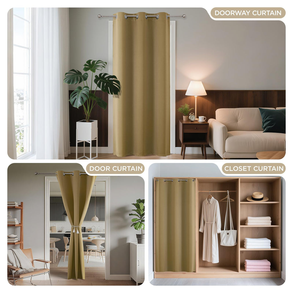 Joydeco Door Curtain Blackout Curtains for Doorway Privacy Closet Drapes