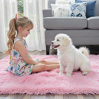 8x10 Area Rugs for Living Room,Pink Large Shaggy Carpet Plush Furry Rug