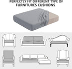 Water Repellent Couch Cushion Covers, High Stretch Sofa Cushion Slipcovers, Furniture Protector for Living Room, Washable Sofa Seat Slipcover, 1 Seater Settee (Chair Cushion, Light Gray)