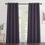 NICETOWN Greyish Purple Blackout Curtains 84 inch Length 2 Panels, Grommet Thermal Insulated Window Treatments Light & Sound Reducing Drapes for Living Room/Bedroom, W46 x L84