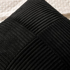 MIULEE Black Decorative Lumbar Throw Pillow Covers 12x20 Inch 2 Pack