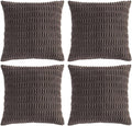 Fancy Homi 4 Packs Boho Dark Brown Decorative Throw Pillow Covers 22x22 Inch for Living Room Couch Bed Sofa, Rustic Modern Farmhouse Home Decor, Soft Plush Corduroy Cute Square Cushion Case 55x55 cm