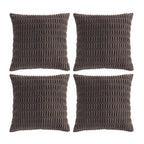 Fancy Homi 4 Packs Decorative Throw Pillow Covers for Living Room Couch Bed, Modern Farmhouse Boho Home Décor Accent Cushion Case, 20" x 20", Dark Brown