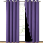 NICETOWN Lilac Purple Full Shade Curtain Panels, Pair of Energy Smart & Noise Blocking Out Blackout Drapes for Dining Room Window, Thermal Insulated Guest Room Lined Window Dressing(52 x 84 inch)