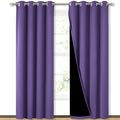 NICETOWN Lilac Purple Full Shade Curtain Panels, Pair of Energy Smart & Noise Blocking Out Blackout Drapes for Dining Room Window, Thermal Insulated Guest Room Lined Window Dressing(52 x 84 inch)