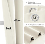 MIULEE Cream Blackout Curtains for Bedroom Living Room 72 Inches Long 2 Panels, Thermal Insulated Room Darkening Drapes Solid Grommet Noise Reduction Light Blocking Window Treatments 40x72 Inch
