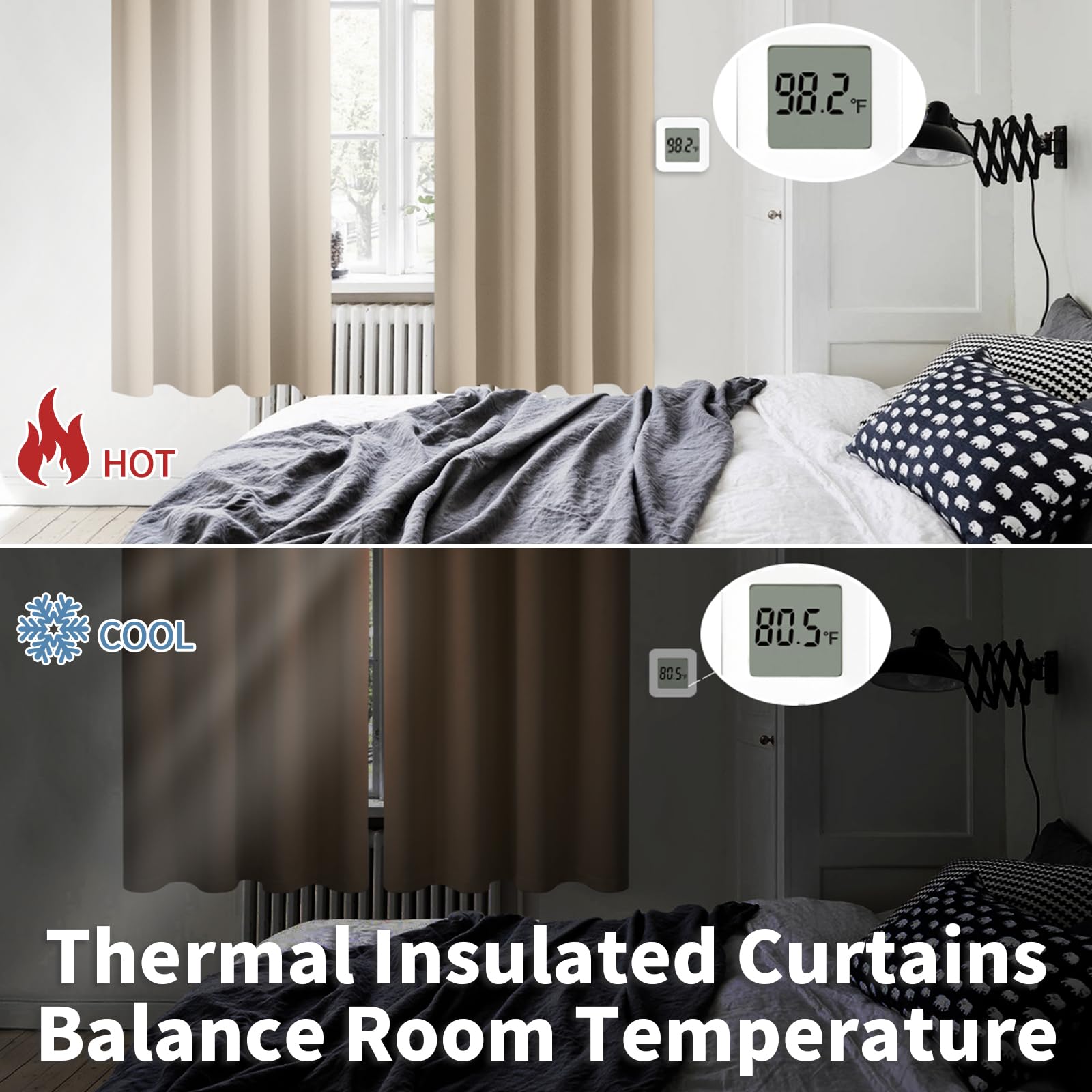 BGment Sand Room Darkening Curtains 84 Inch for Living Room - 2 Panels