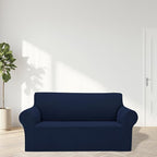 Cupuamon 2026 New Stretch Loveseat Sofa Slipcovers Couch Cover for 2 Cushion Furniture Protector Sofa Covers with Elastic Bottom Jacquard Fabric Small Checks for Pets, Kids - Navy