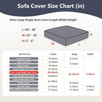 Couch Cushion Covers for Sofa Couch Covers Wear-Resistant Universal Sofa Cover Washable Stretch for Sectional Slipcovers (Texture-Sea Blue,Extra Large Single Seat Cover)