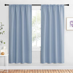 NICETOWN Blackout Curtains for Living Curtains, Vintage Blue, 1 Pair, 34-inch W x 72-inch L, Home Decorations Thermal Insulated Solid Pole Top Blackout Drapes for Living Room