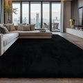 10X14 Large Shag Area Rugs for Living Room Bedroom,Big Soft Black Fluffy Rug for Bedroom Dorm,Indoor Carpet Plush Rugs for Living Room Home Decor,Black