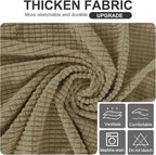 U-NICE HOME Stretch Futon Cover Armless Bed Slipcover - Soft Jacquard Fabric Washable for Pet Friendly, Sand