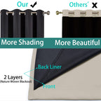 Yakamok Natural Blackout Curtains 96 Inches Long for Bedroom 52" Wide 1 PCS