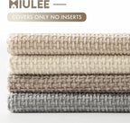 MIULEE Pack of 4 Couch Throw Pillow Covers 18x18 Inch Neutral Beige/Brown Soft Decorative Chenille Pillow Covers Farmhouse Accent Cushion Covers for Boho Spring Home Decor Sofa Bedroom Living Room