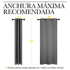 NICETOWN Grey Blackout Cafe Curtain Panels for Bedroom, Thermal Insulated Grommet Top Blackout Draperies and Drapes for Basement (2 Panels, W42 x L40-inch, Grey)