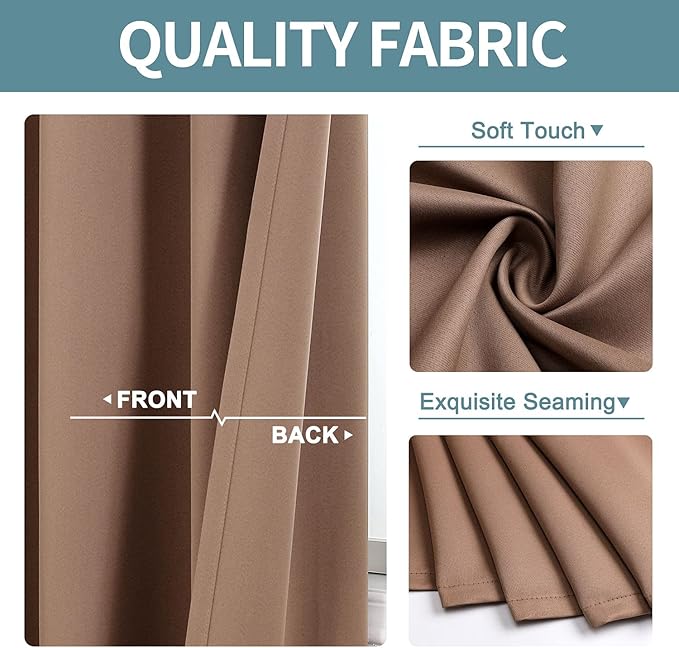 ChrisDowa Room Darkening Curtains for Bedroom and Living Room 63 Inch Long
