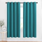 NICETOWN Room Darkening Curtains & Drapes - Window Treatment Thermal Insulated Solid Grommet Light Block Panels for Bedroom/Living Room, Peacock Teal, Set of 2, W52 x L72