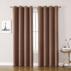 ChrisDowa Room Darkening Curtains 102 Inches Long 2 Panels Set for Living Room, Grommet Thermal Insulated Blackout Curtains for Bedroom (Cappuccino, 52 x 102 Inch)