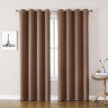 ChrisDowa Grommet Room Darkening Curtains for Bedroom and Living Room - 2 Panels Set Thermal Insulated Blackout Curtains (Cappuccino, 52W x 95L)