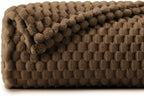 BEDELITE Fleece Blanket Twin Size for Bed Couch, 3D Jacquard Decorative Brown Throw, Soft and Cozy Warm Plush Fuzzy Blanket All Seasons Suitable, 60x80Inches