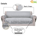 Easy-Going Reversible Couch Cover, 2 Cushion Sofa, Light Gray/Ivory