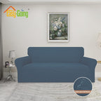 Easy-Going 100% Waterproof Couch Cover, Dual Waterproof Sofa Cover, Stretch Jacquard Sofa Slipcover, Leakproof Furniture Protector for Kids, Pets, Dog and Cat (Oversized Sofa, Bluestone)