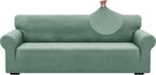 ZNSAYOTX 1 Piece Jacquard Couch Covers for 3 Cushion Couch High Stretch Sofa Cover for Pets Dogs Anti Slip Extra Large Sofa Slipcovers Furniture Protector (X-Large,New Pattern Pea Green)