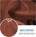 H.VERSAILTEX Velvet Stretch Couch Cushion Cover Plush Cushion Slipcover for Chair Loveseat Sofa Cushion Furniture Protector Seat Cushion Sofa Cover (3 Piece XL Sofa Cushion Covers, Rust)