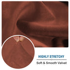 H.VERSAILTEX Velvet Stretch Couch Cushion Cover Plush Cushion Slipcover for Chair Loveseat Sofa Cushion Furniture Protector Seat Cushion Sofa Cover (3 Piece Sofa Cushion Covers, Rust)