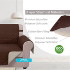 U-NICE HOME Large Sofa Cover Reversible Couch Cover for Dogs with Elastic Straps Water Resistant Furniture Protector for Pets Couch Cover for 4 Cushion Couch (Oversized Sofa, Brown/Beige)