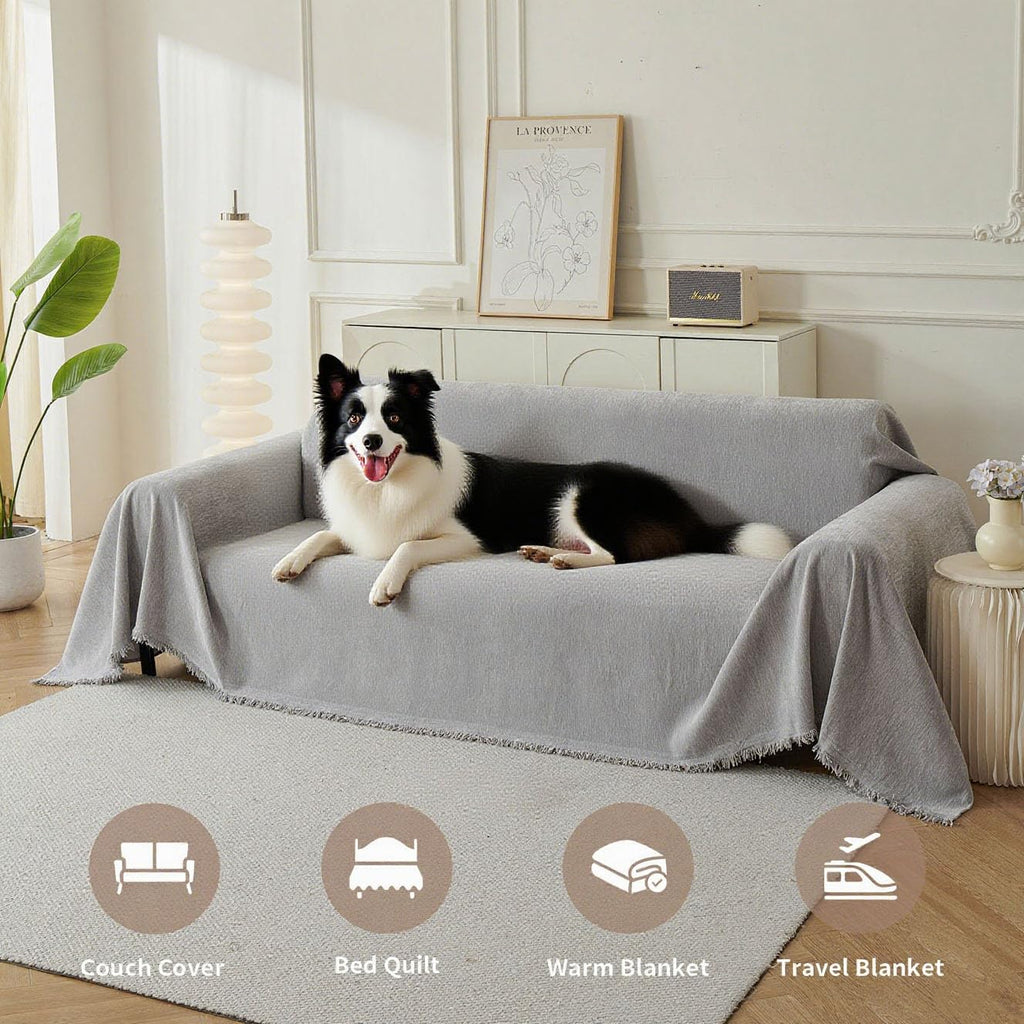 KaviKon Couch Cover for Sofa, Boho Sofa Covers Washable 4 Cushion for Dogs