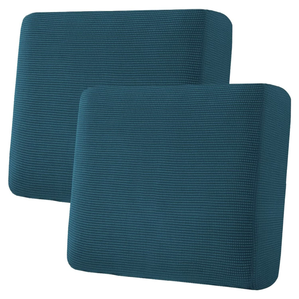 H.VERSAILTEX Super Stretch Individual Seat Covers - Sofa & Couch Cushion Slipcover Sets (Thick Jacquard Textured Twill Fabric, Deep Teal) - 2 Piece Large