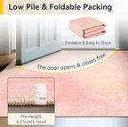 Washable Area Rugs 9'x12' Non-Slip Modern Abstract Soft for Living Room Entryway Bedroom Nursery, Print Pattern, Light Pink