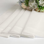 Chyhomenyc Sheer Ivory Valances for Windows 2 Pack, Small Window Curtains for Living Room Bathroom Cafe Laundry Basement, Modern Top Dual Rod Pocket Voile Curtain, 42W x 18L inches, Ivory