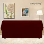 Easy-Going Stretch Oversized Sofa Slipcover 1-Piece Sofa Cover Furniture Protector Couch Soft with Elastic Bottom for Kids, Polyester Spandex Jacquard Fabric Small Checks Wine
