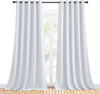 NICETOWN Room Darkening Curtain Panels for Bedroom -Easy-Care Solid Thermal Insulated Grommet Room Darkening Draperies / Drapes (Greyish White, 2 Panels, W70" X L108")
