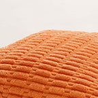 Fancy Homi 4 Packs Orange Fall Decorative Throw Pillow Covers 14x14 Inch for Couch Bed Sofa, Halloween Pumpkin Autumn Home Decor, Soft Cute Plush Corduroy Striped Cushion Case 35x35 CM