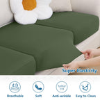 hyha Milk Silk Couch Cushion Covers, Sofa Covers for 3 Cushion Couch
