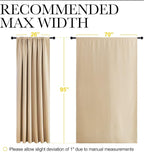NICETOWN Room Darkening Curtains for Bedroom - Triple Weave Home Decoration Thermal Insulated Solid Drapes for Patio Door (Biscotti Beige, Set of 2 Panels, 70 x 95 Inch)